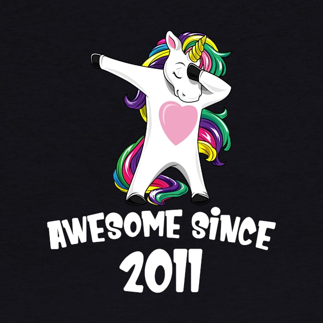 Awesome Since 2011 Birthday Dabbing Unicorn by bigD